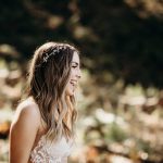 Erin laughing while in her wedding gown