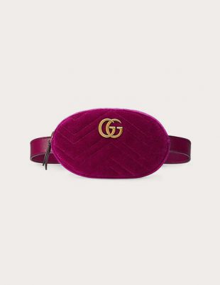 GG Marmont matelassé velvet belt bag