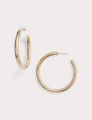 Lou 18K Yellow Goldplated Medium Hoop Earrings