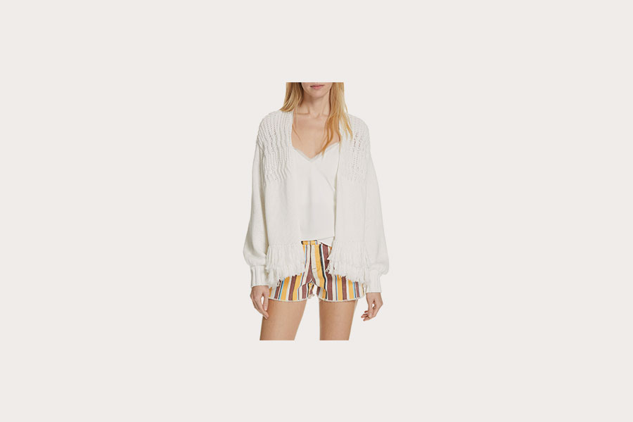 White Fringe Cashmere Cardigan from Nordstrom