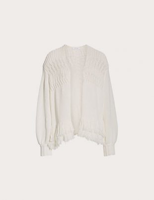 White Fringe Cashmere Cardigan from Frame