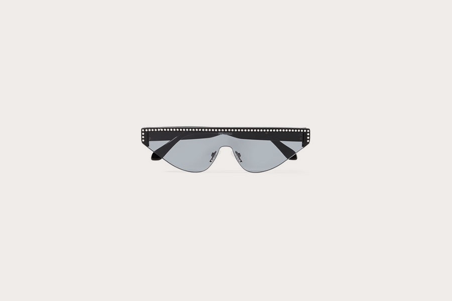 Shield D-frame crystal-embellished acetate sunglasses by Poppy Lissiman